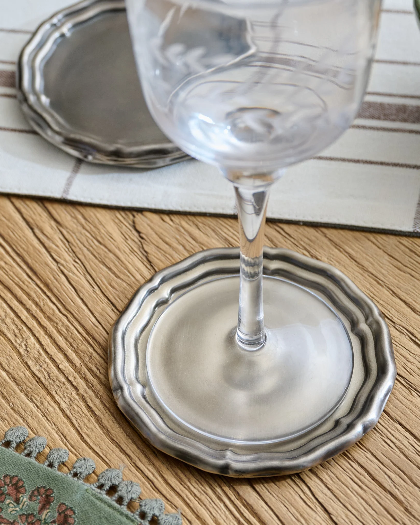 Vintage-Inspired Pewter Coaster Set - Image 2