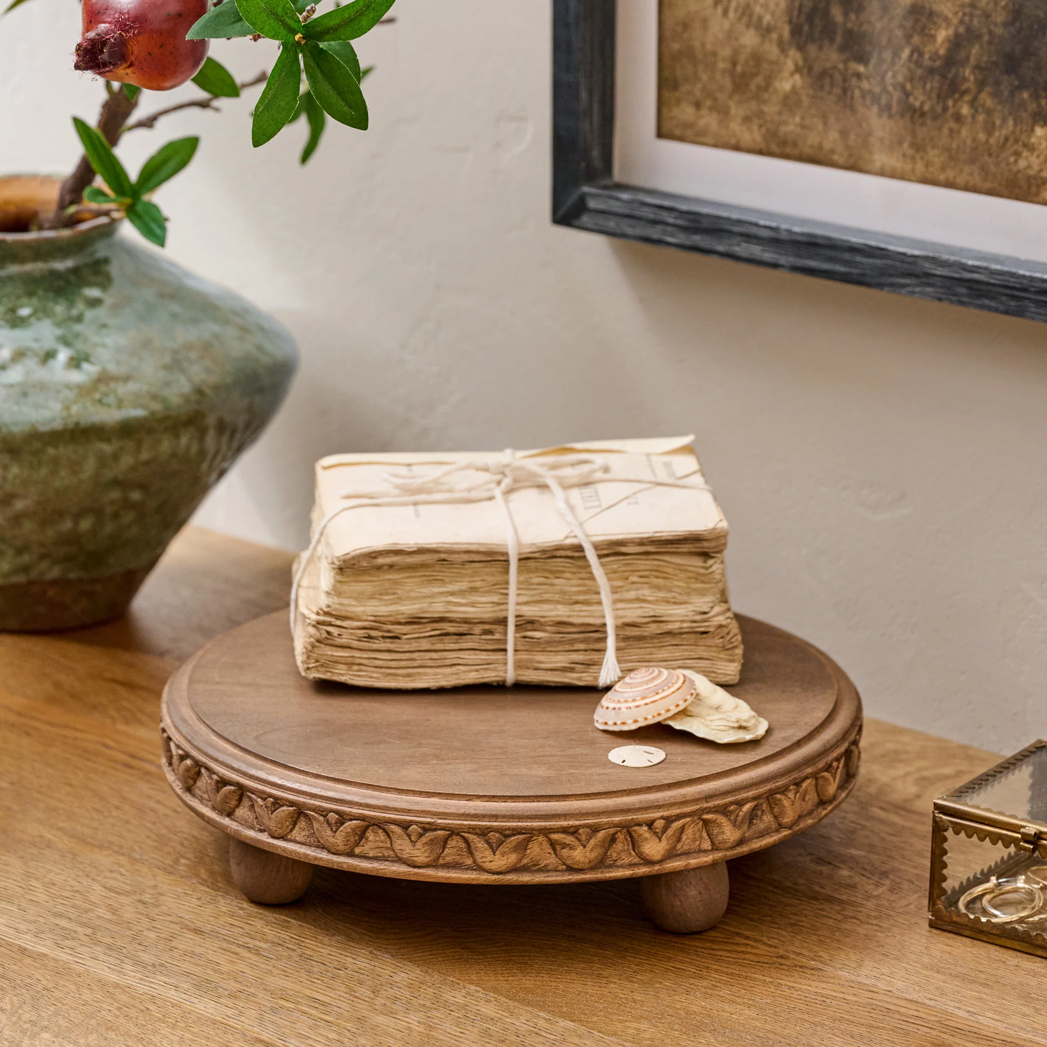Warren Carved Wood Riser