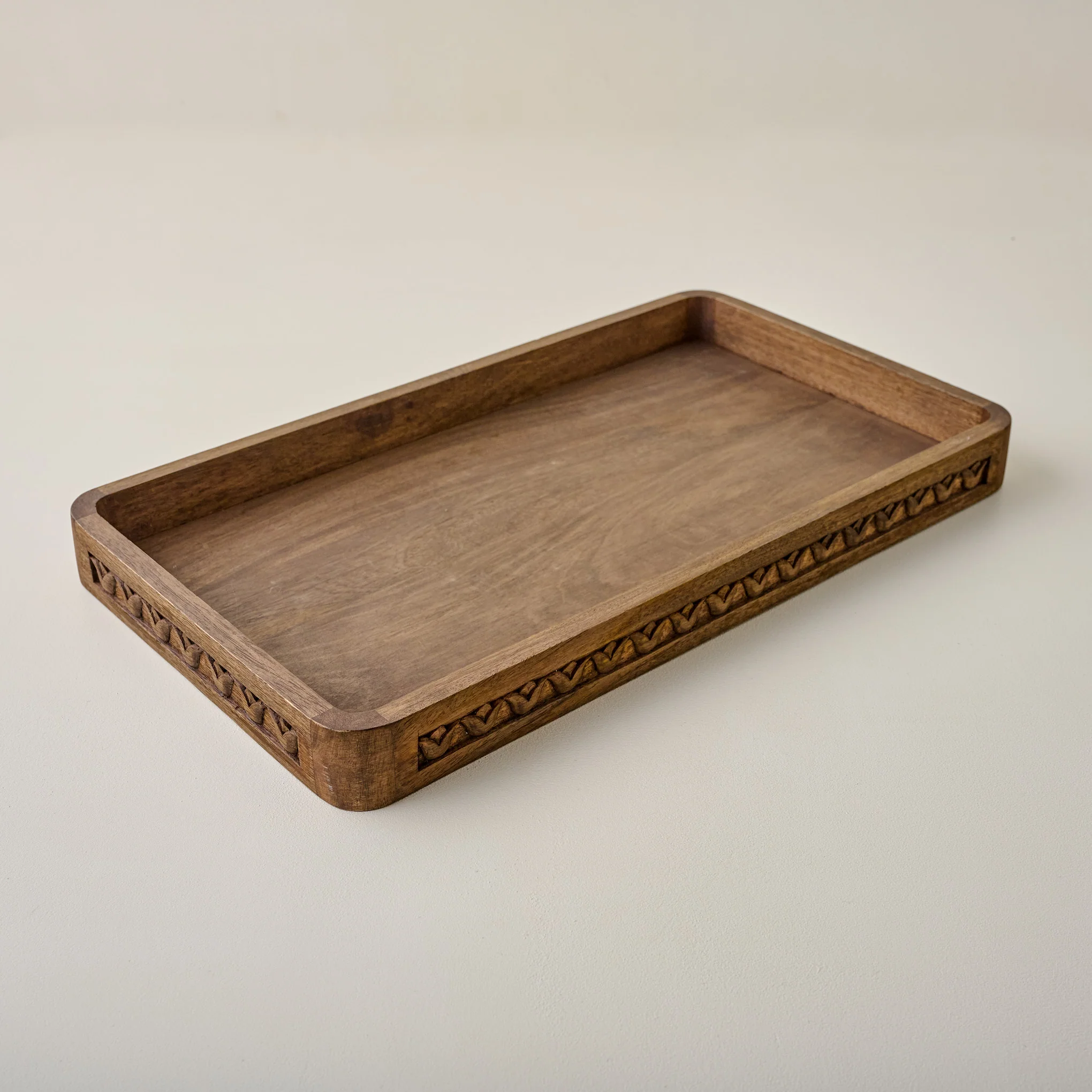Warren Carved Wood Tray - Image 2