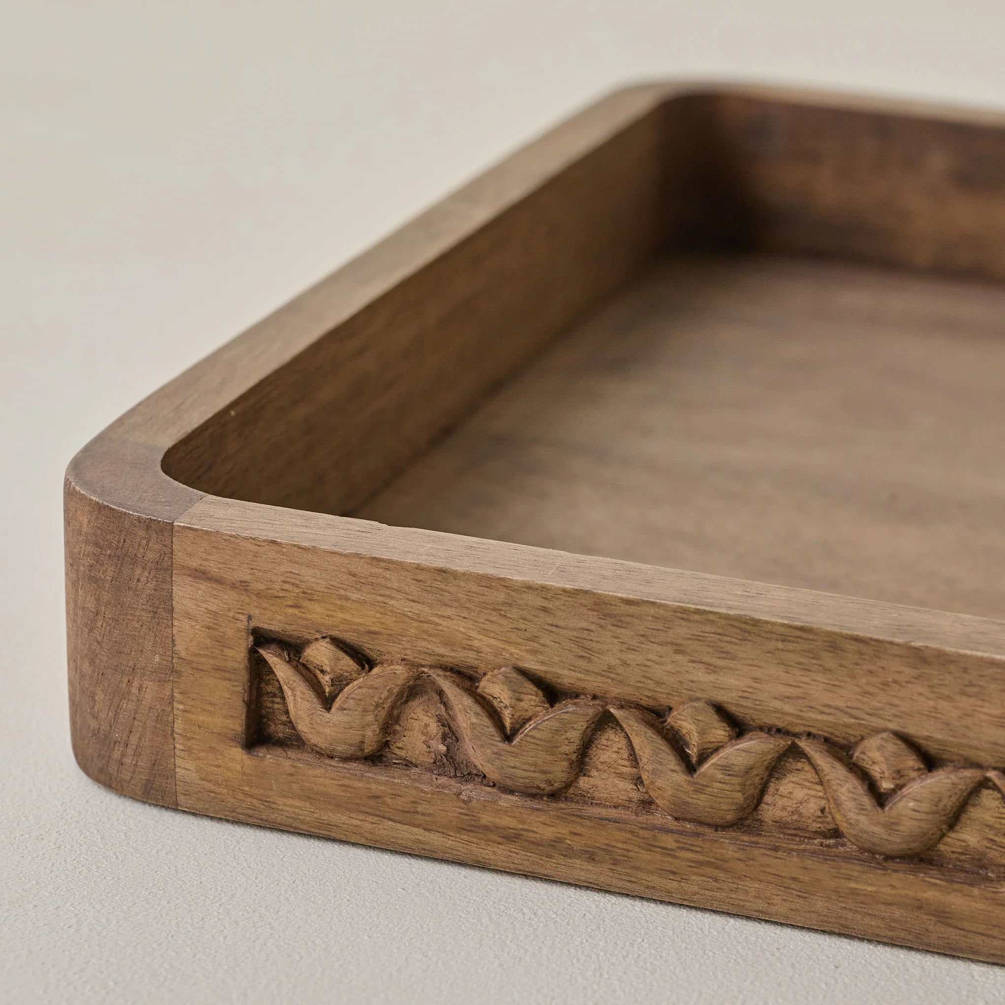 Warren Carved Wood Tray - Image 3