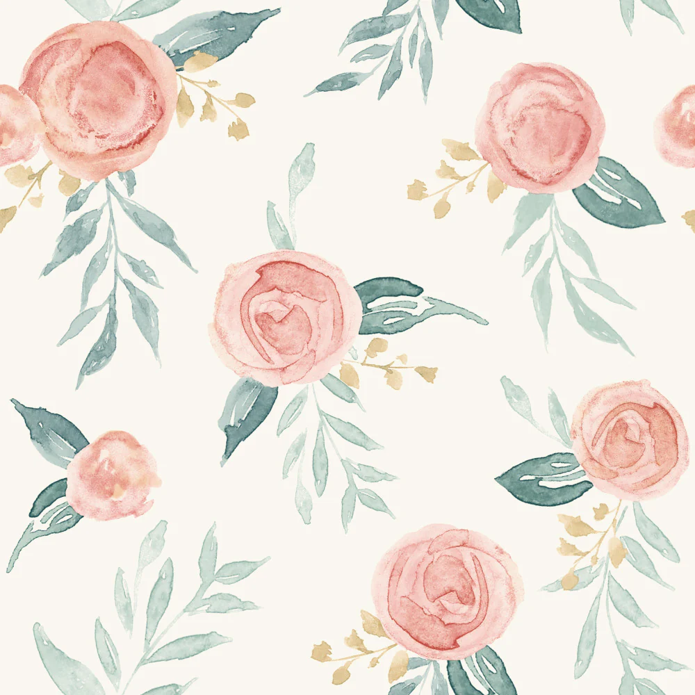 Watercolor Roses Wallpaper - Image 4