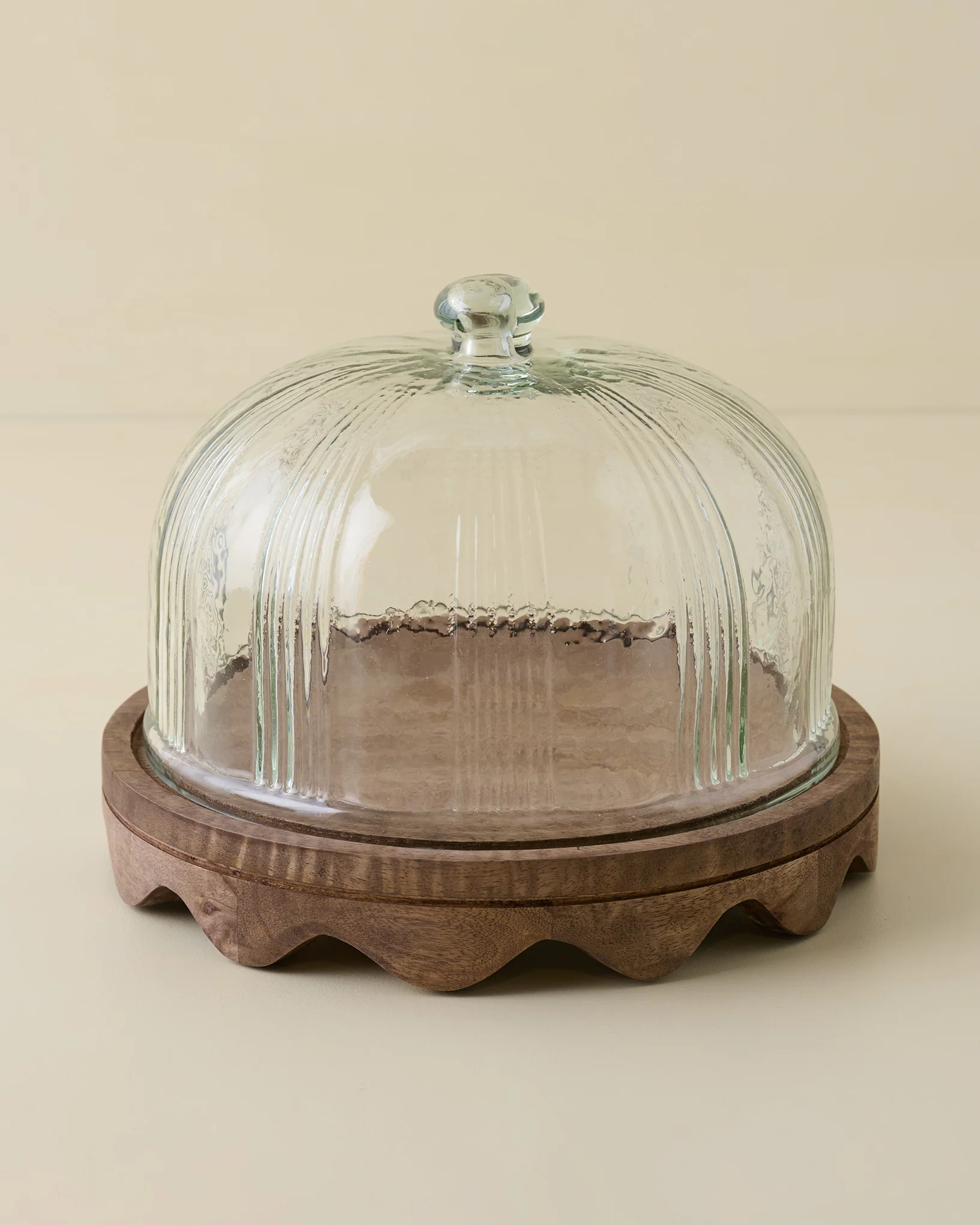 Wavy Edge Cake Stand + Fluted Dome - Image 2