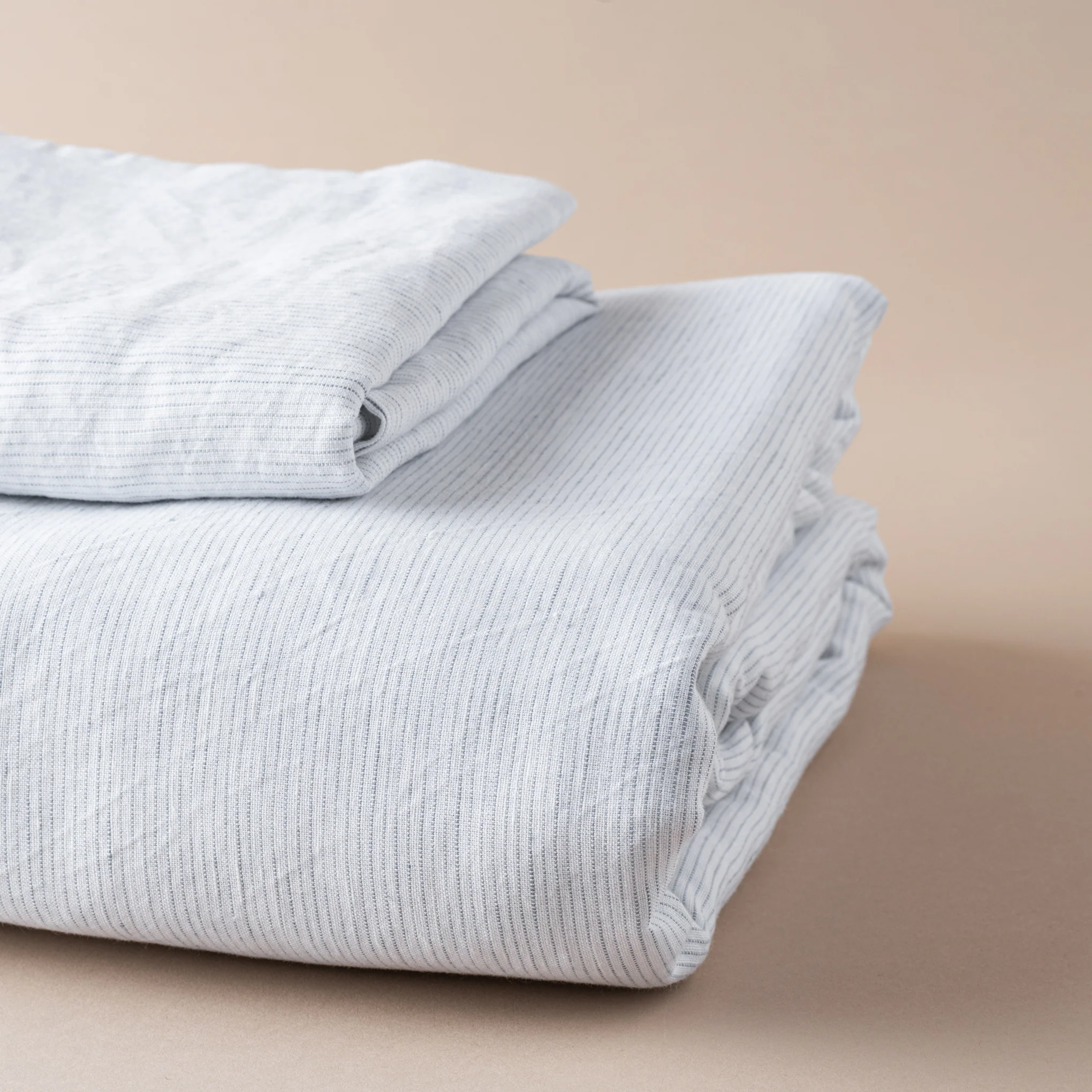 White Stripe Linen Cotton Duvet Cover - Image 2
