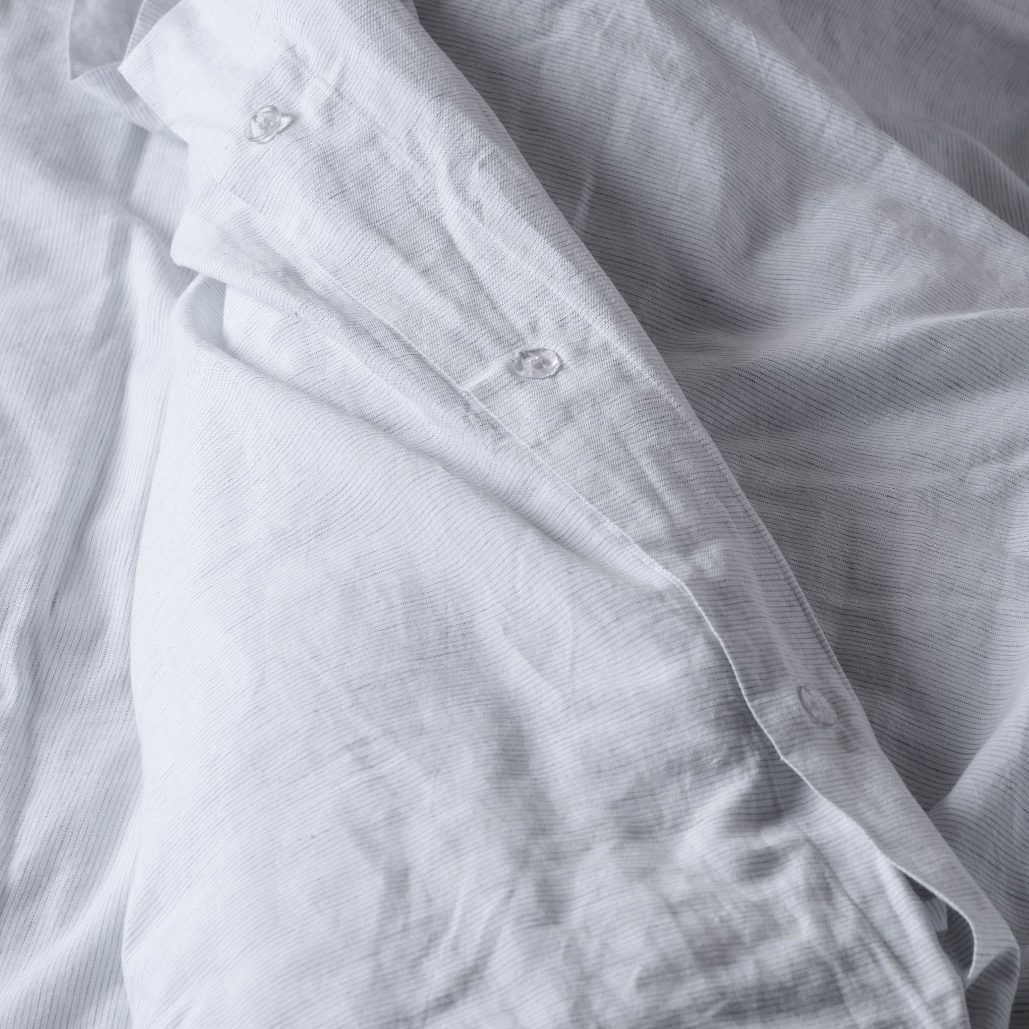White Stripe Linen Cotton Duvet Cover - Image 8