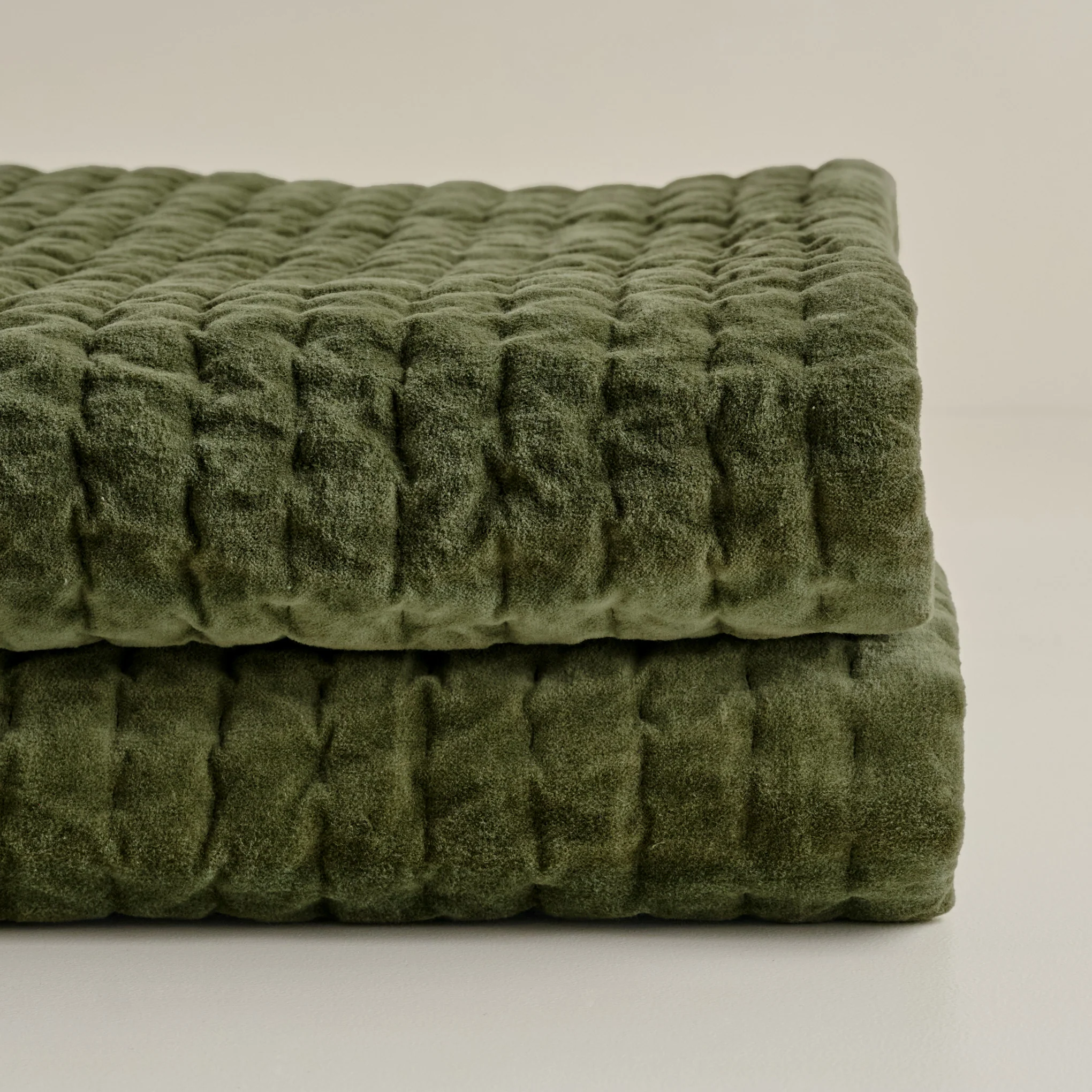Winter Moss Audrey Velvet Block Print Quilt + Sham Set (Queen) - Image 3