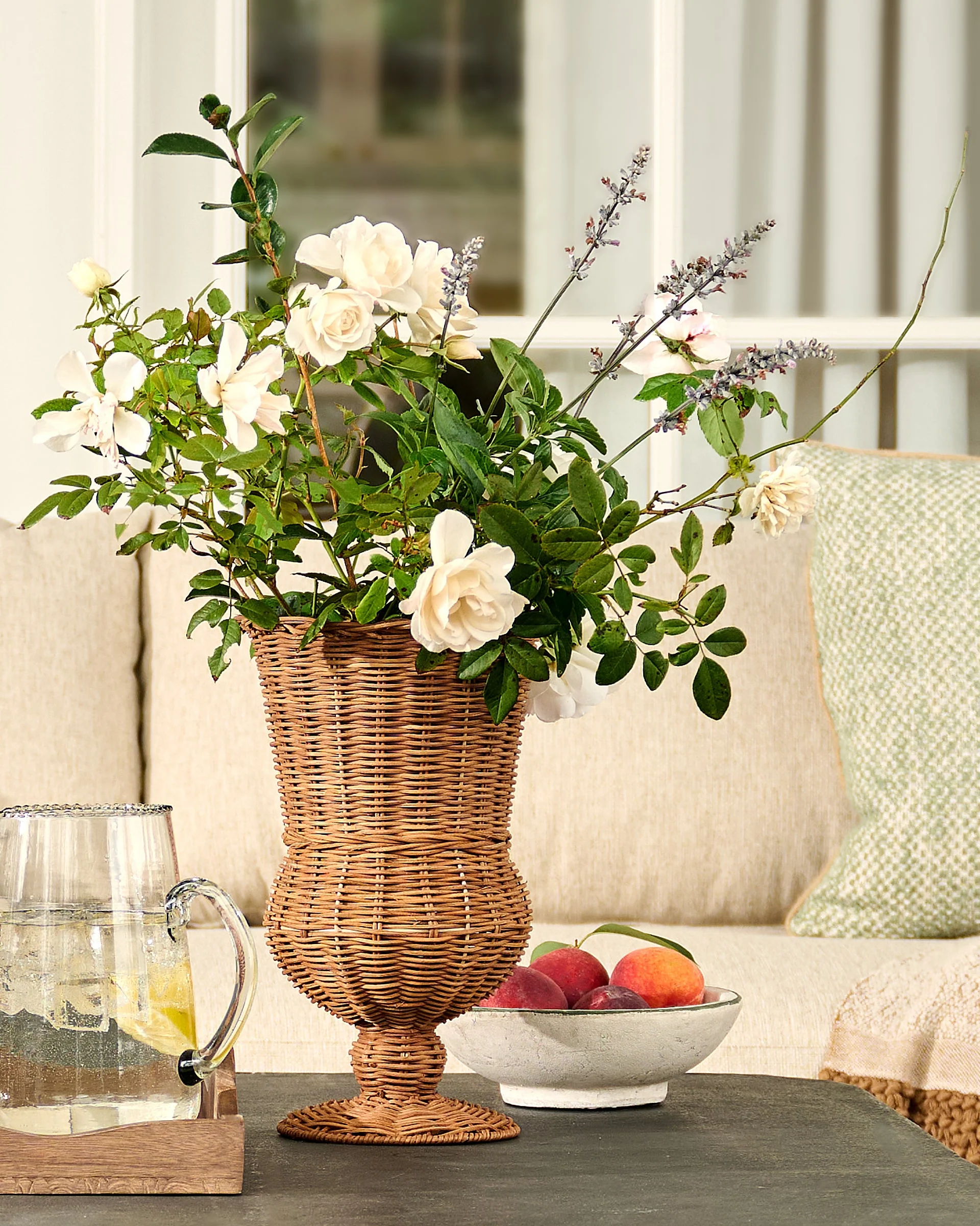Woven Rattan Footed Vessel - Image 2